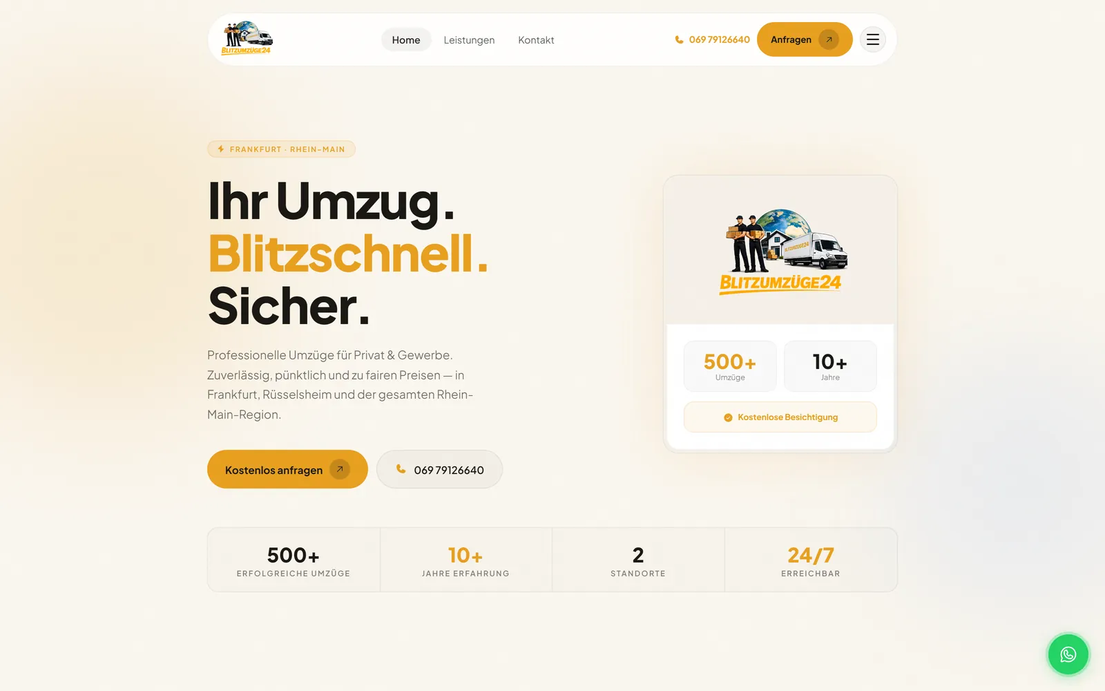 Blitzumzüge 24 Website
